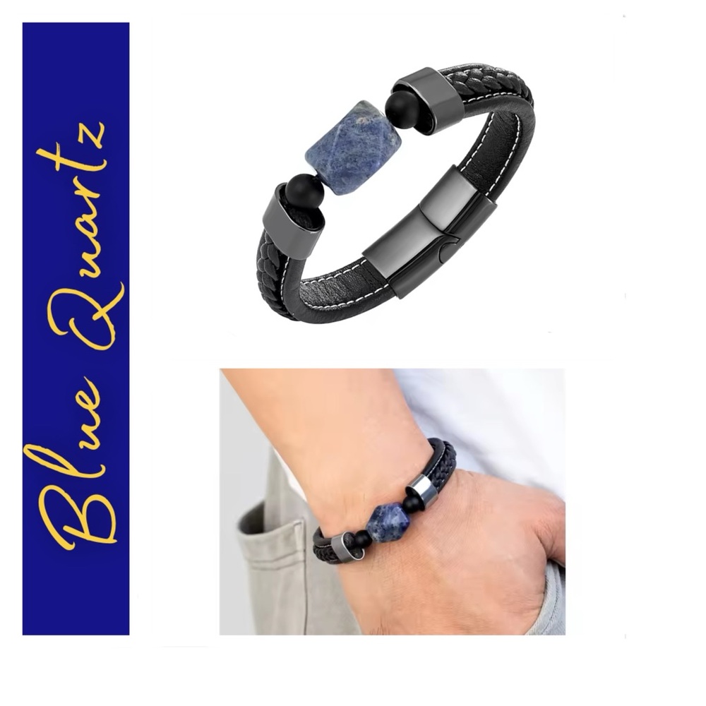 🐘🐘 Semi Precious Blue Quartz Stone Bracelet
